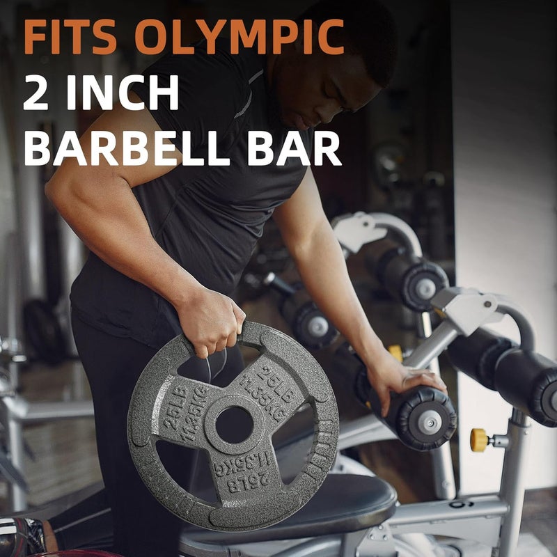 Fitvids قرص وزن أولمبي من الحديد الزهر بقطر 2 إنش لتدريب القوة ورفع الأثقال، متوفر بأوزان متعددة - Image 3